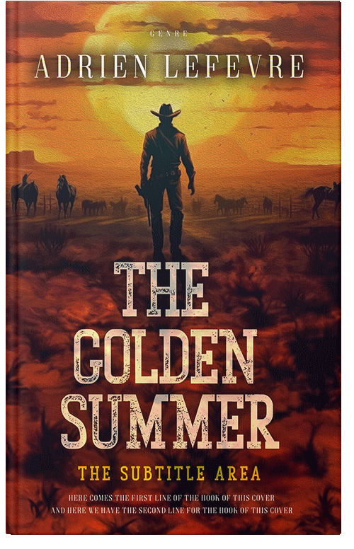 Front view of Premade Action & Adventure Book Cover - Brown Derby