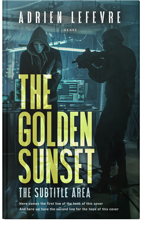 Front view of Premade Mystery & Thriller & Suspense Book Cover - Yellow Green