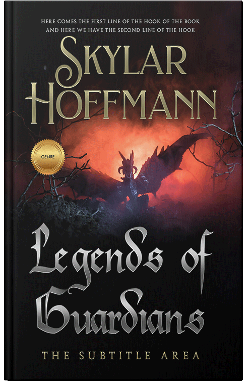 Front view of Premade Fantasy Book Cover - Antique Brass