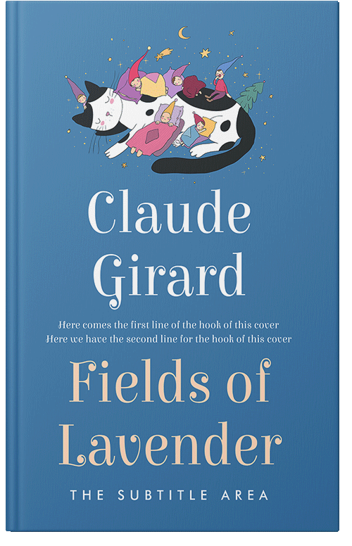 Front view of Premade Children's Book Cover - Steel Blue