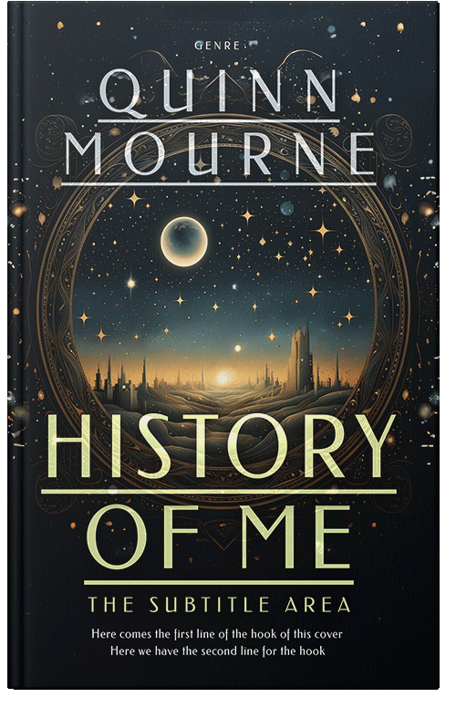 Front view of Premade Science Fiction Book Cover - Black