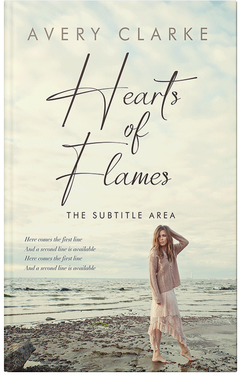 Front view of Premade Romance Book Cover - Ecru White