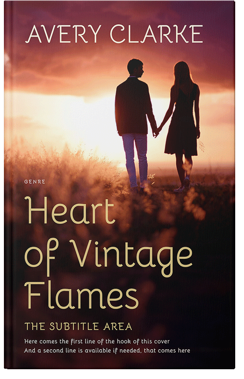 Front view of Premade Romance Book Cover - Gold Sand