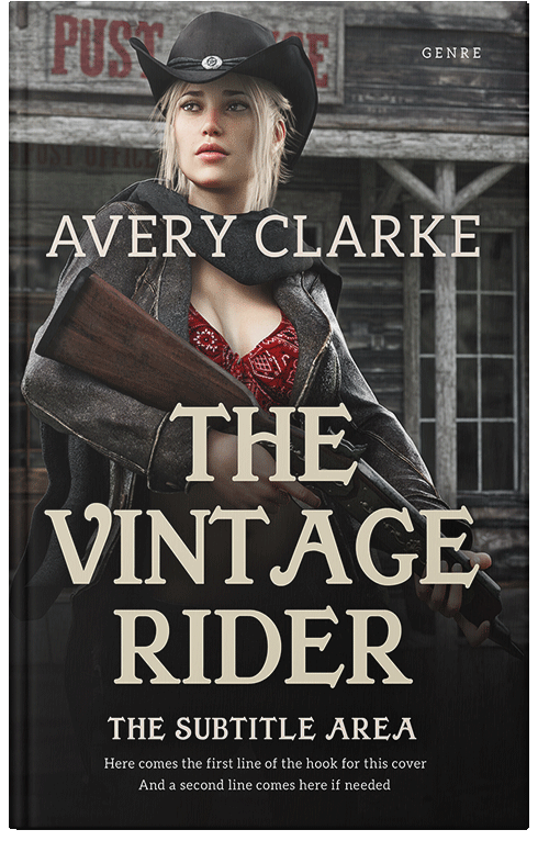 Front view of Premade Western Book Cover - Cod Gray