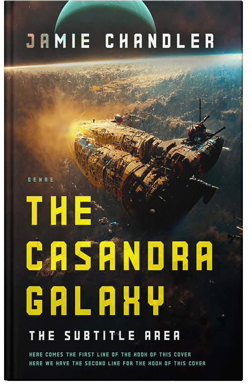 Front view of Premade Science Fiction Book Cover - Old Gold