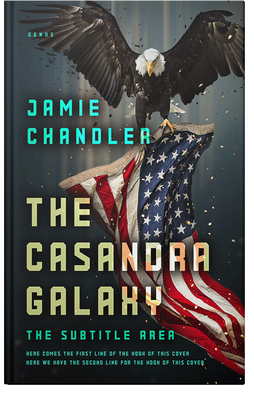 Front view of Premade Action & Adventure Book Cover - Shark