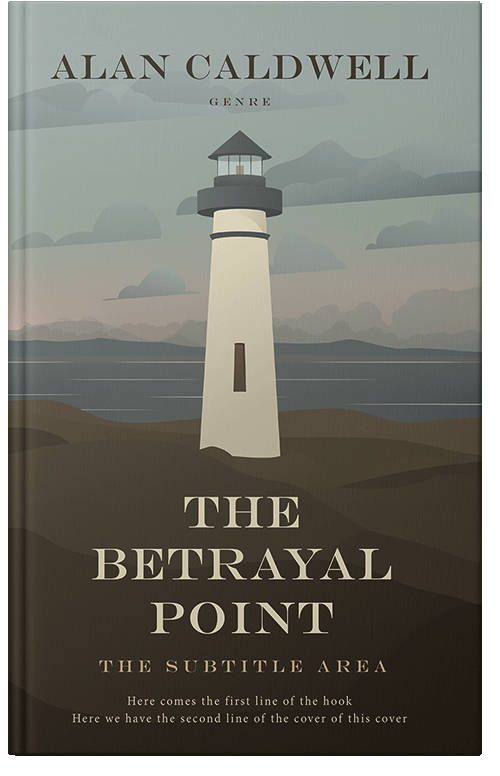 Front view of Premade Literary Fiction Book Cover - Taupe