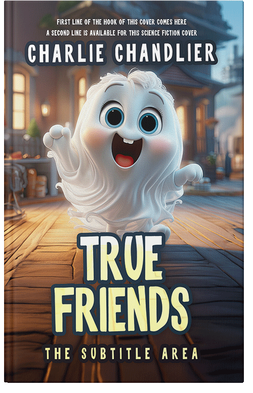 Front view of Premade Children's Book Cover - Ship Gray