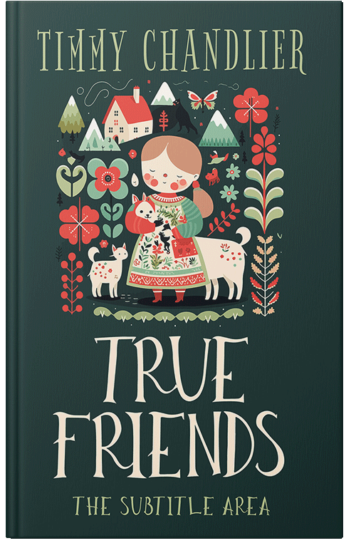 Front view of Premade Children's Book Cover - Timber Green