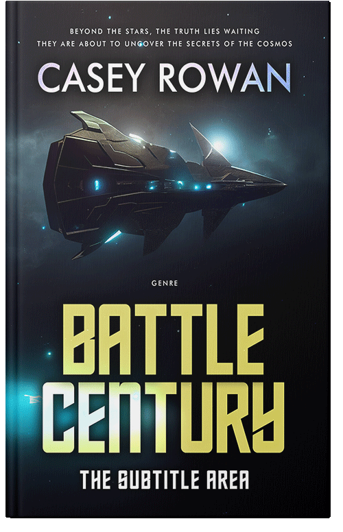 Front view of Premade Science Fiction Book Cover - Black