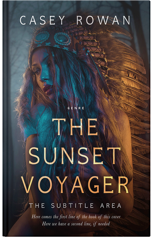 Front view of Premade Western Book Cover - Shark