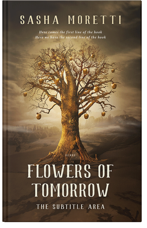 Front view of Premade Fantasy Book Cover - Metallic Bronze