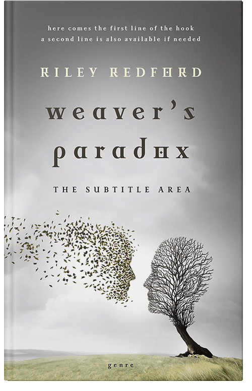 Front view of Premade Surreal Book Cover - Quill Gray