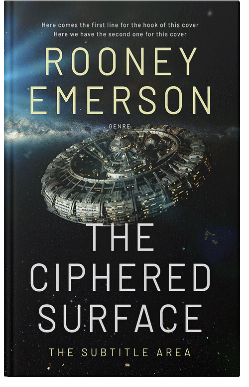 Front view of Premade Science Fiction Book Cover - Black