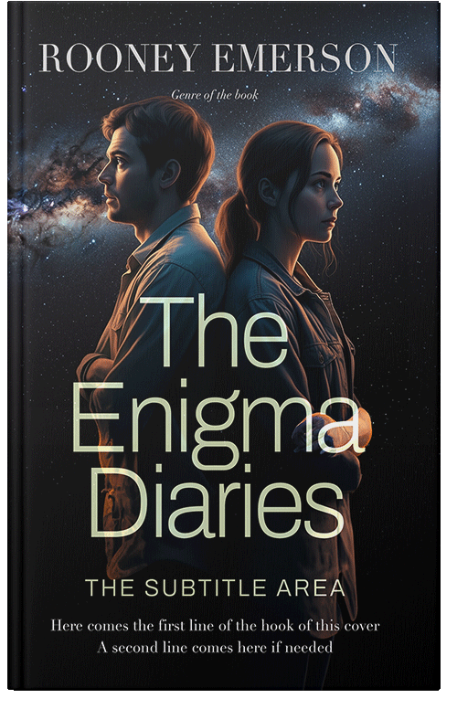 Front view of Premade Science Fiction Book Cover - Black