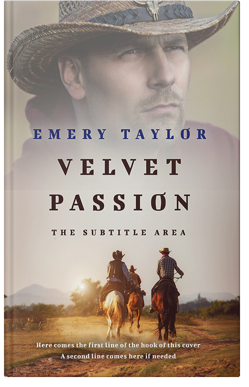 Front view of Premade Western Book Cover - Silver Rust