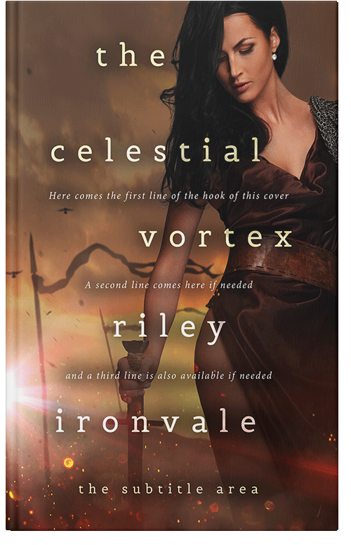 Front view of Premade Fantasy Book Cover - Metallic Bronze