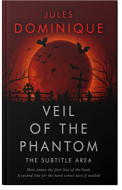 Front view of Premade Horror Book Cover - Graphite