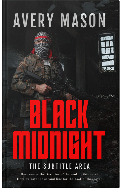 Front view of Premade Apocalyptica Book Cover - Alizarin Crimson