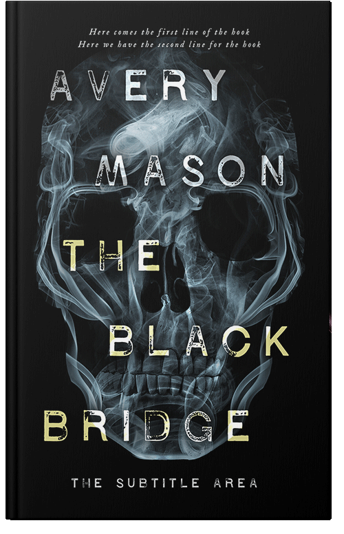 Front view of Premade Horror Book Cover - Black