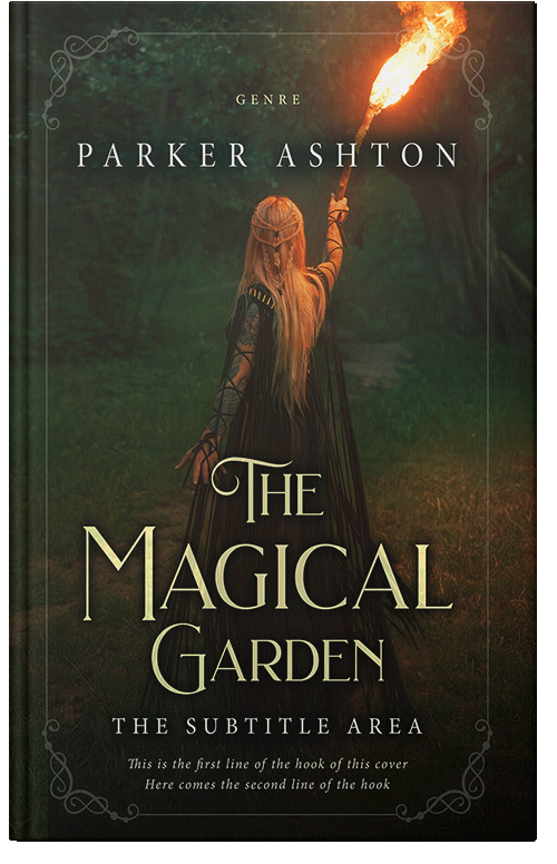 Front view of Premade Fantasy Book Cover - Black Olive