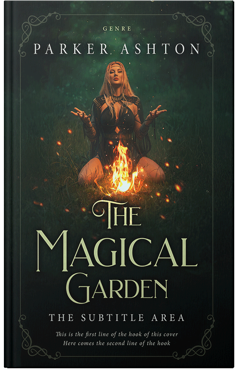 Front view of Premade Fantasy Book Cover - Hunter Green