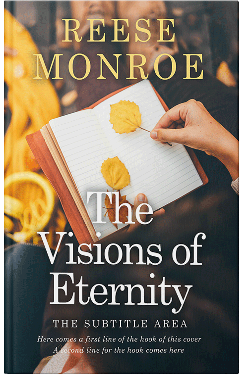 Front view of Premade Poetry Book Cover - Gold Sand