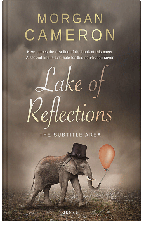 Front view of Premade Surreal Book Cover - Coffee