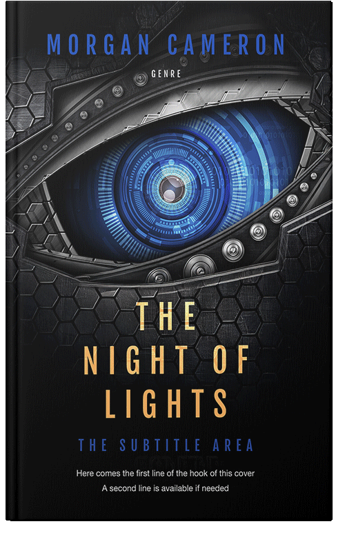 Front view of Premade Science Fiction Book Cover - Black