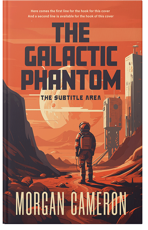 Front view of Premade Science Fiction Book Cover - Red Damask