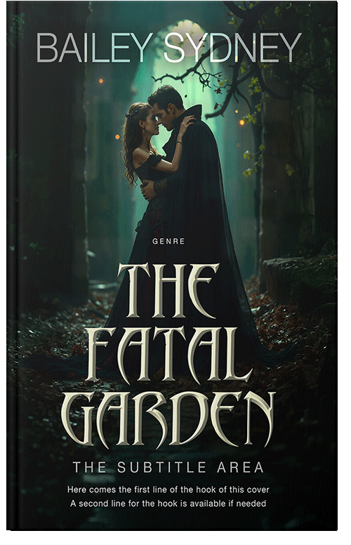 Front view of Premade Romance Book Cover - Racing Green