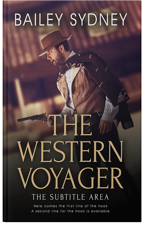 Front view of Premade Action & Adventure Book Cover - Cocoa Brown