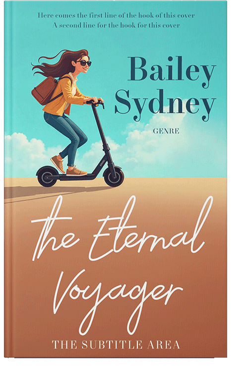 Front view of Premade Chick Lit Book Cover - Antique Brass