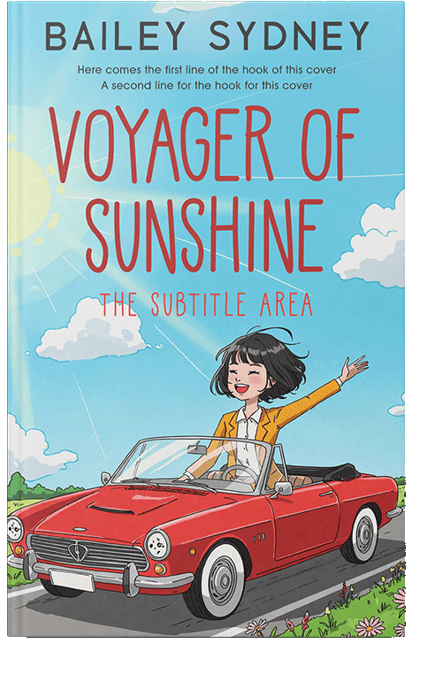 Front view of Premade Travel Book Cover - Cornflower