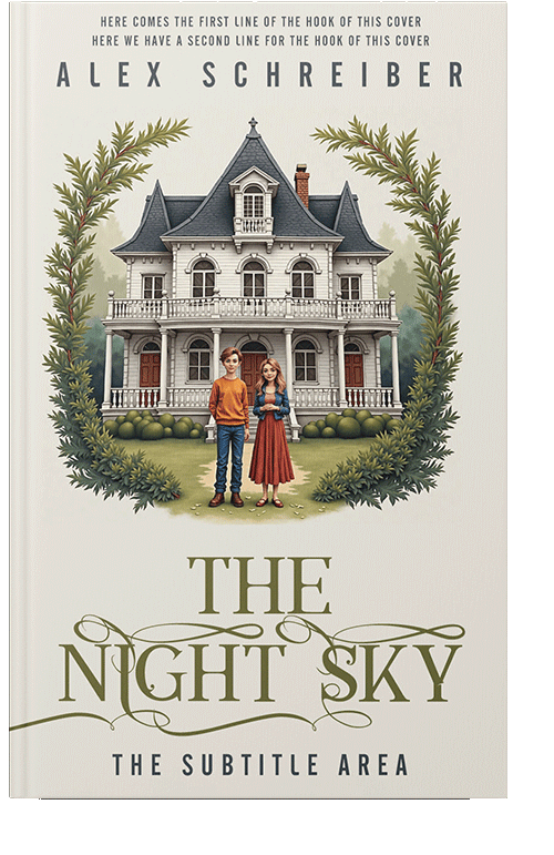 Front view of Premade Children's Book Cover - Green White