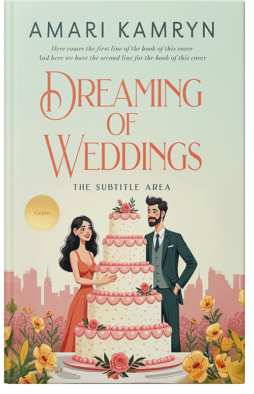 Front view of Premade Romance Book Cover - Satin Linen