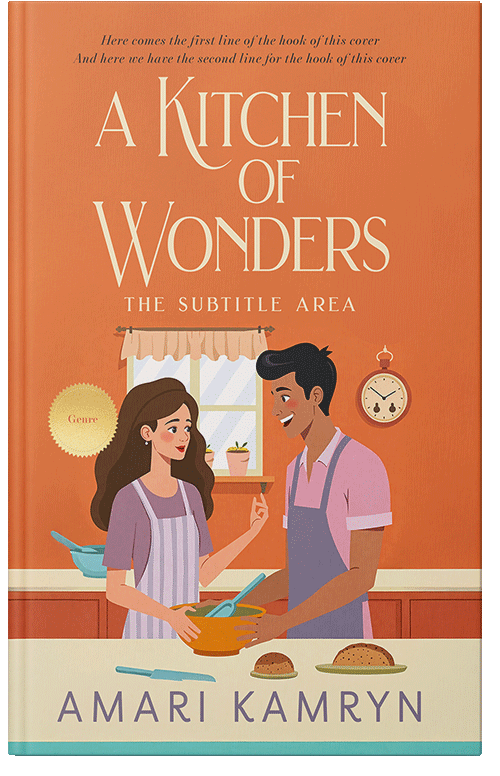 Front view of Premade Chick Lit Book Cover - Red Damask