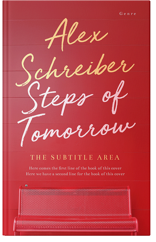 Front view of Premade Abstract Book Cover - Brick Red