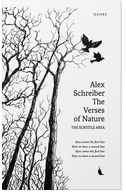 Front view of Premade Poetry Book Cover - Cod Gray