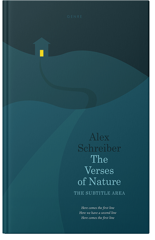 Front view of Premade Abstract Book Cover - Deep Sea Green
