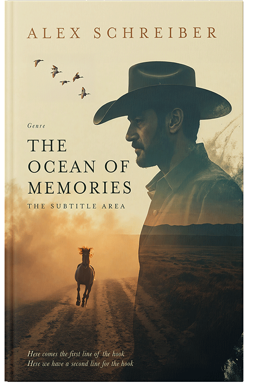 Front view of Premade Western Book Cover - Chamois