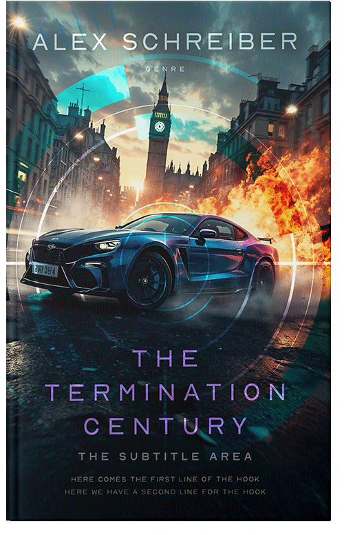 Front view of Premade Action & Adventure Book Cover - Tan