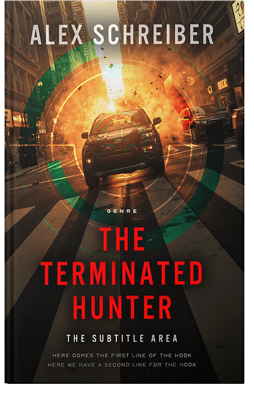 Front view of Premade Mystery & Thriller & Suspense Book Cover - Red Damask