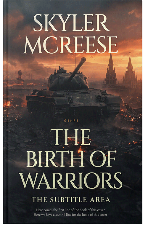 Front view of Premade Action & Adventure Book Cover - Shark