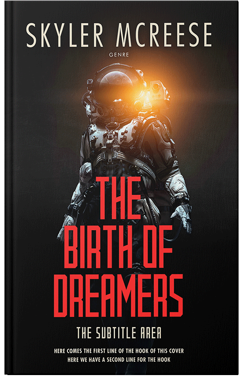 Front view of Premade Science Fiction Book Cover - Terracotta