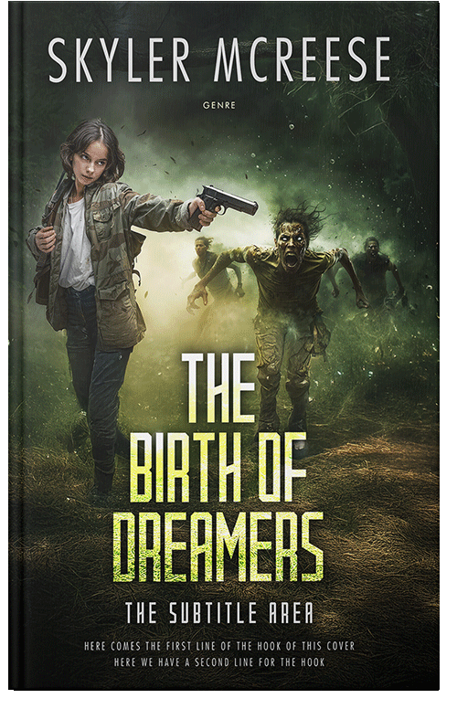 Front view of Premade Apocalyptica Book Cover - Green Kelp