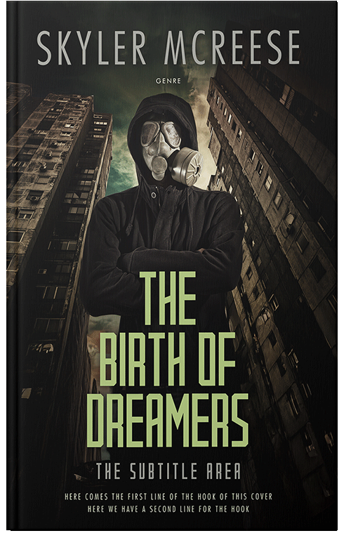 Front view of Premade Apocalyptica Book Cover - Rangoon Green