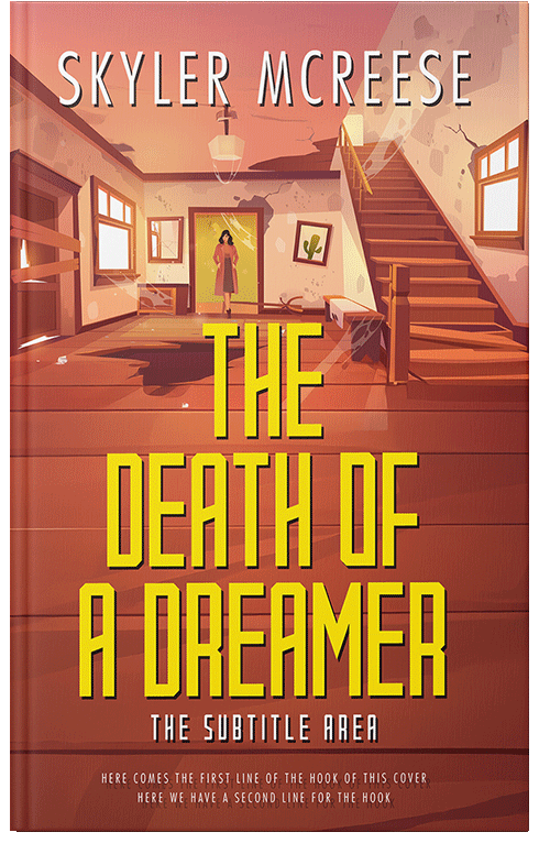 Front view of Premade Mystery & Thriller & Suspense Book Cover - Medium Carmine