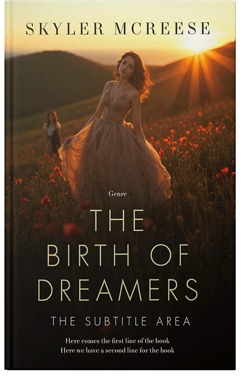 Front view of Premade Romance Book Cover - Gold Sand