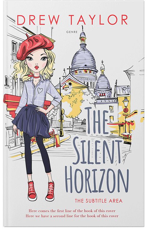 Front view of Premade Travel Book Cover - Bright Gray